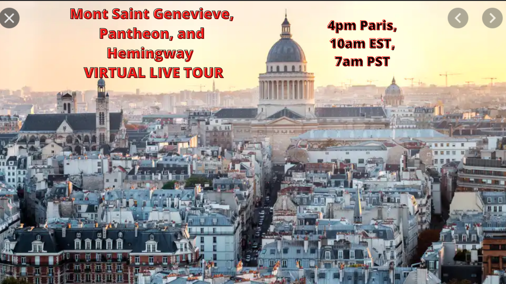 LIVE from Paris Mont Saint Genevieve, Pantheon and Hemingway