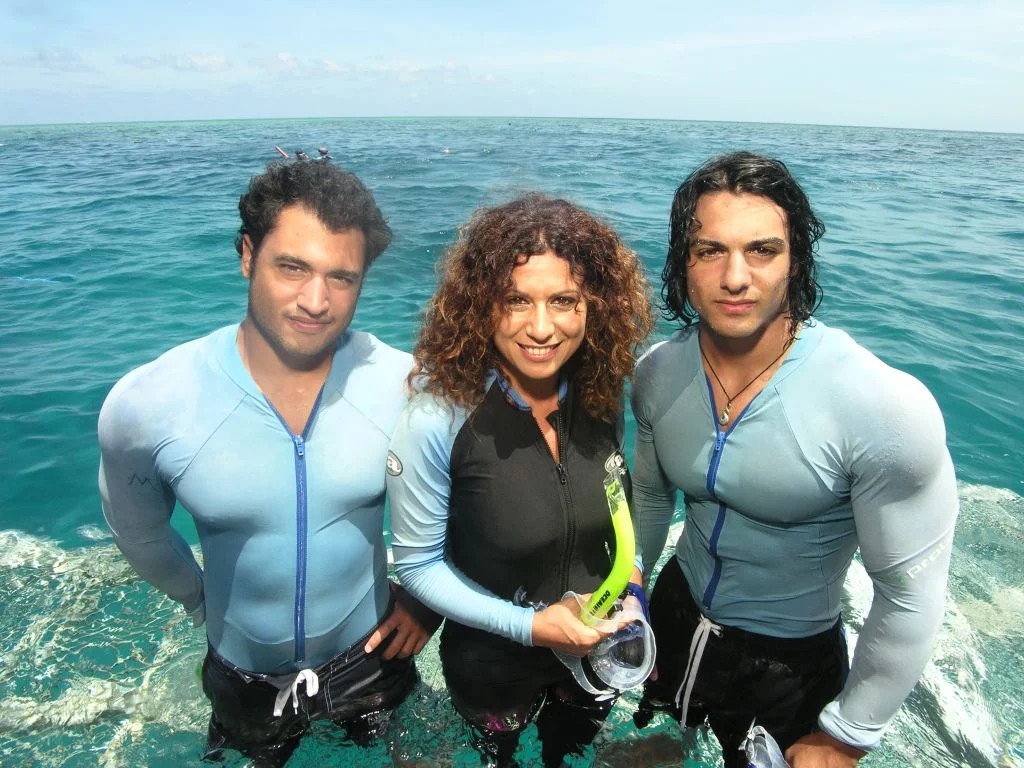 Right before a dive on the Barrier Reef! The most important thing is the connection I have with my boys. 