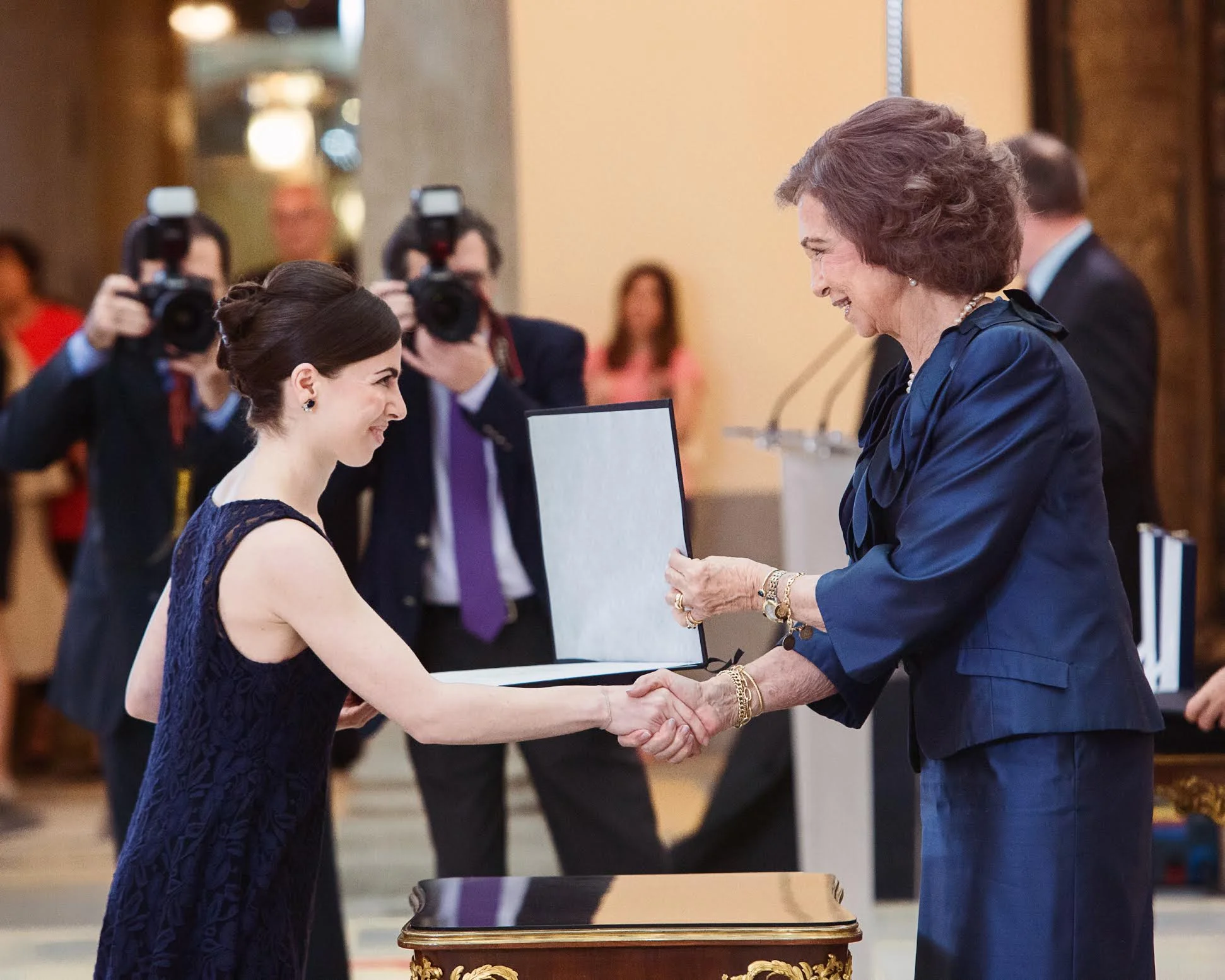 in June 2014 I received a “Sobresaliente” Award from the hands of Queen Sofia of Spain, for outstanding work and excellence.