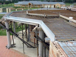Steel reinforcement to suspended slab.