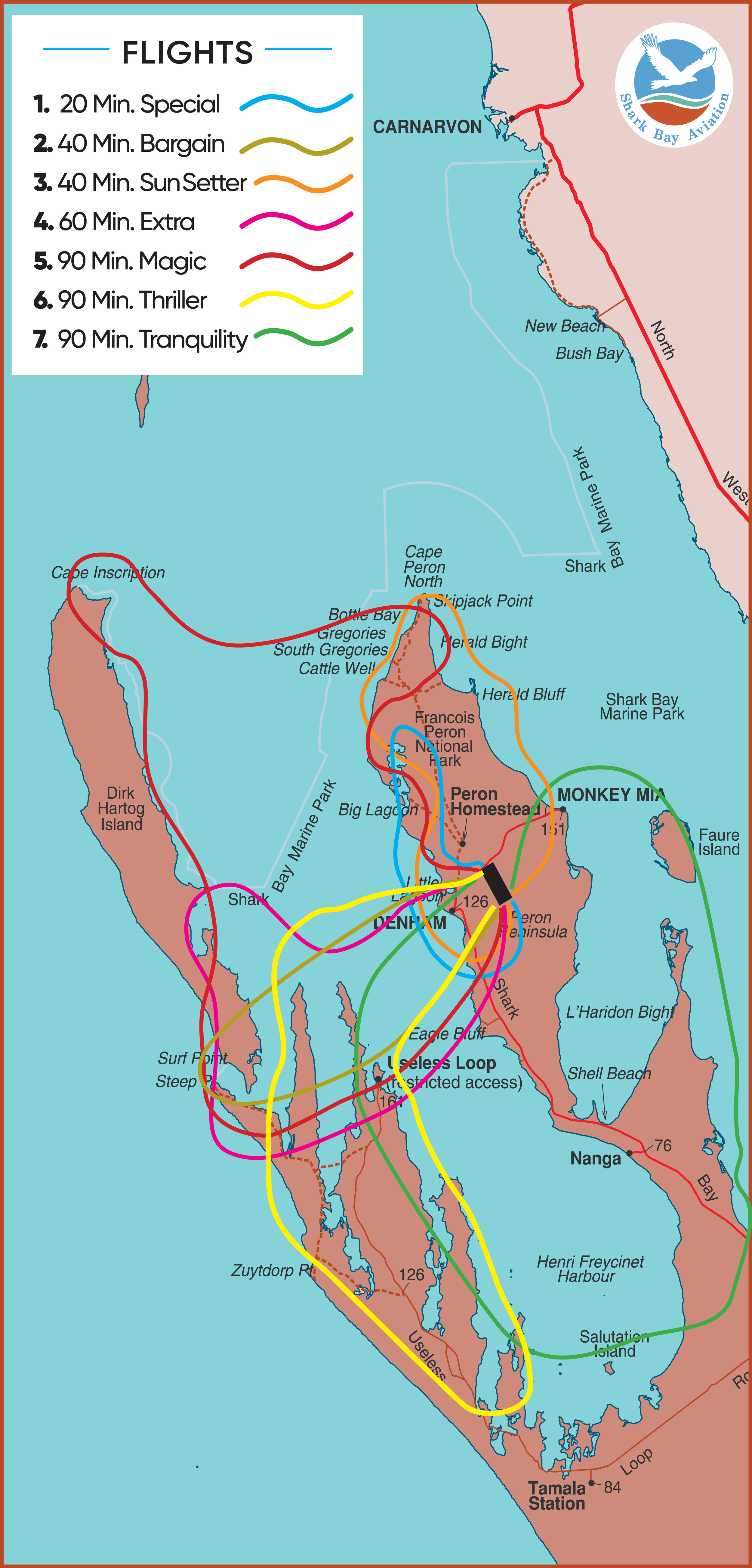 Shark Bay Aviation Map