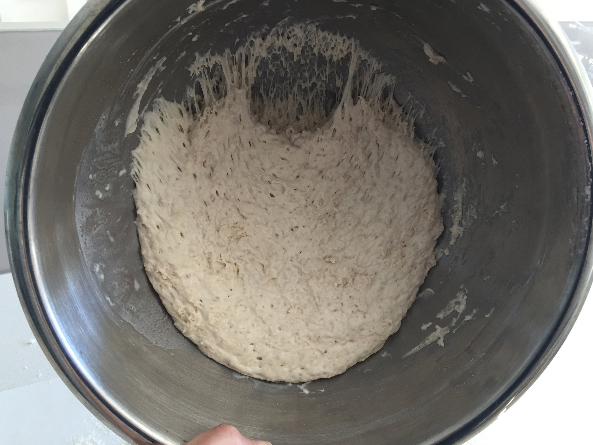 Sticky dough mixture