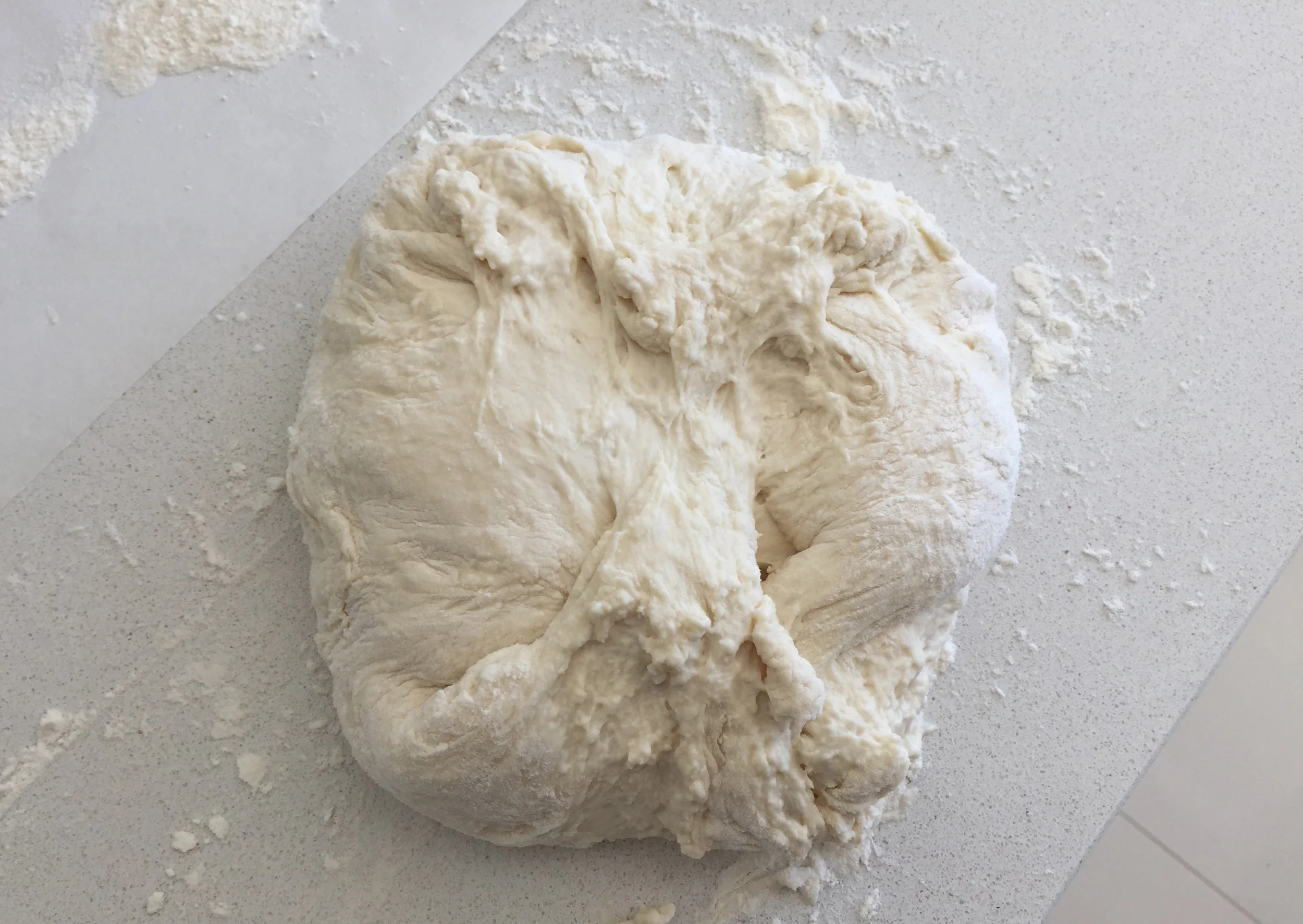 Fold dough over on itself