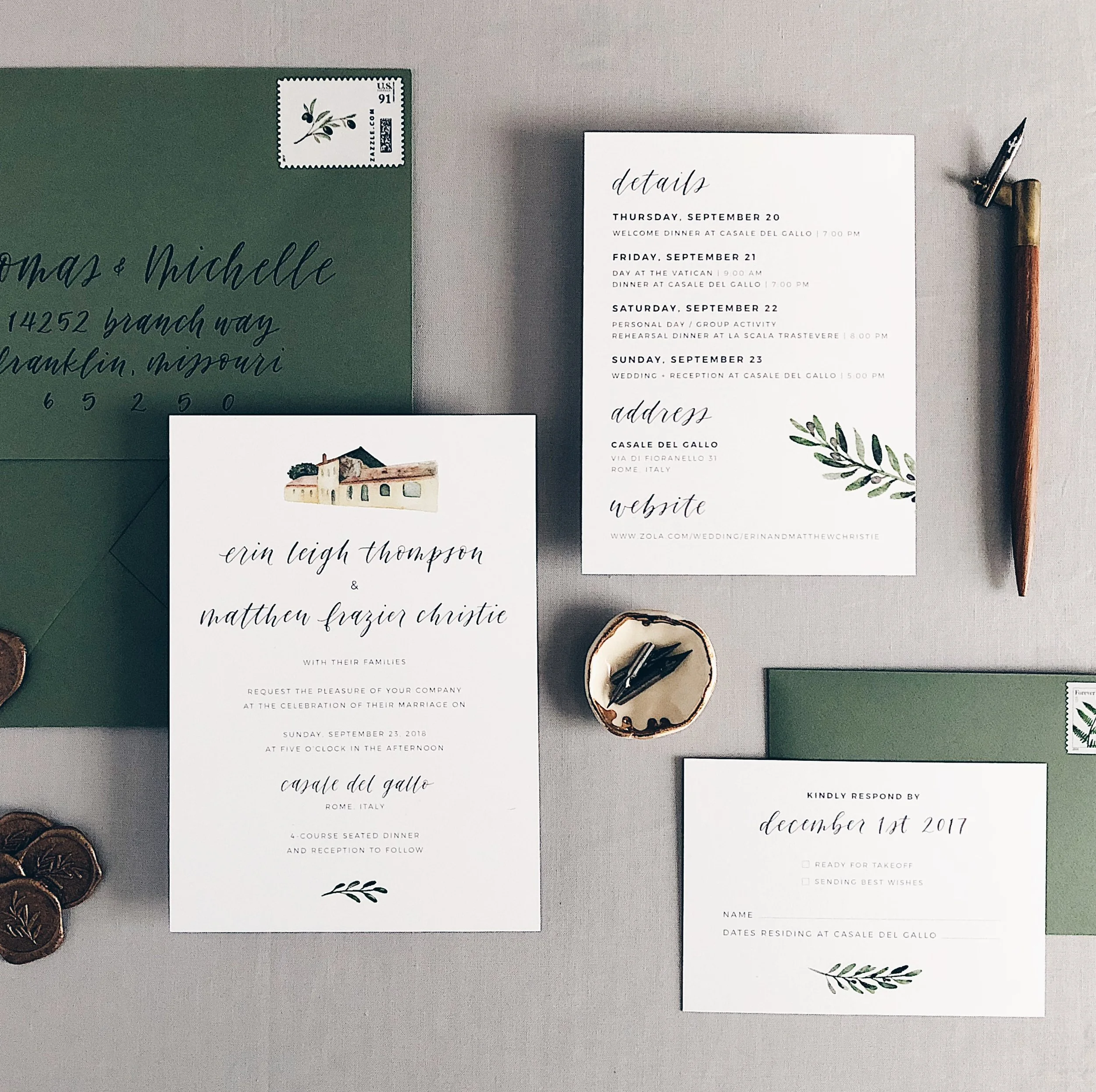 Photo, styling, design and calligraphy by Grace Niu Design.