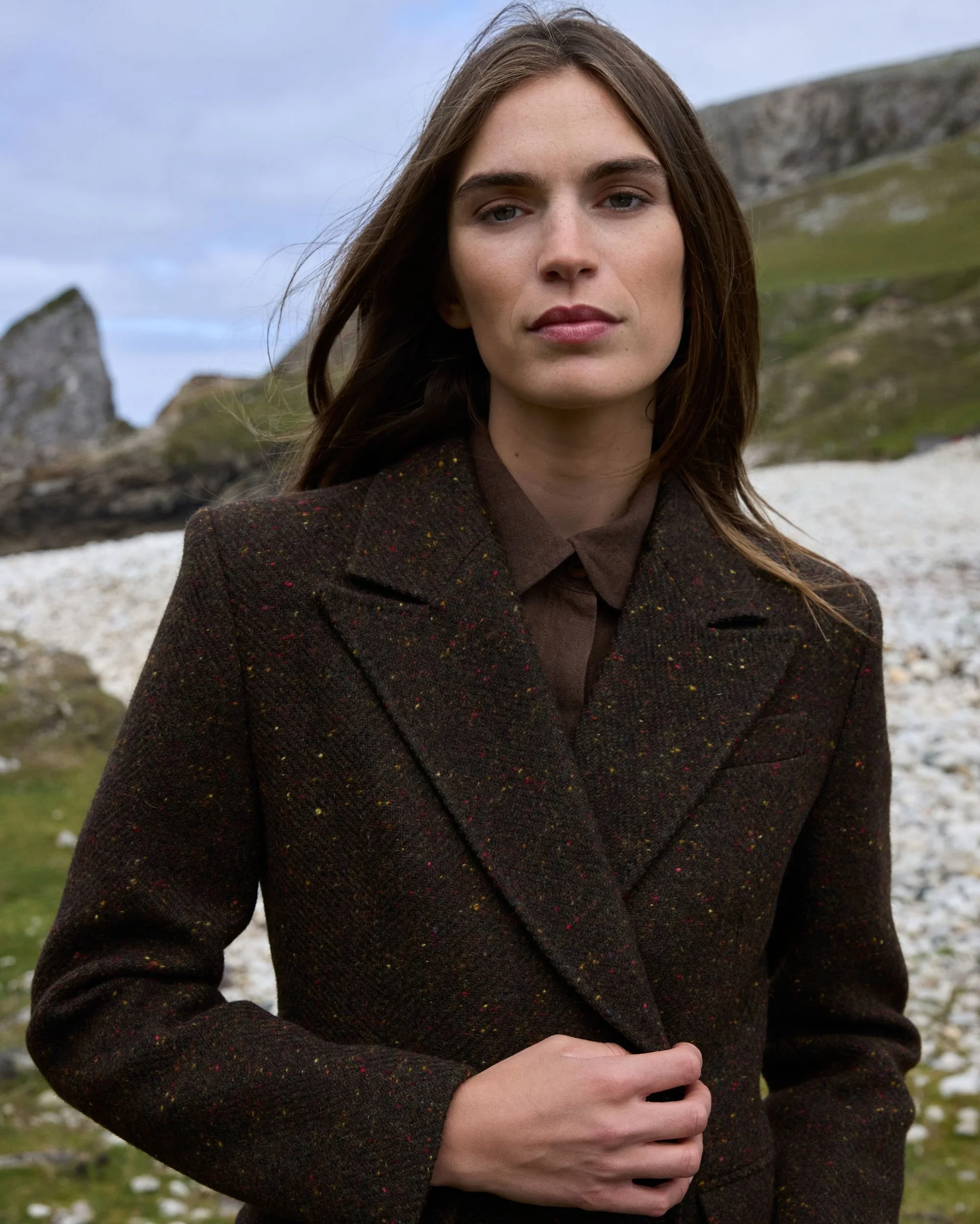 Sorcha Floor Length CoatBrown Salt & Pepper3.jpg