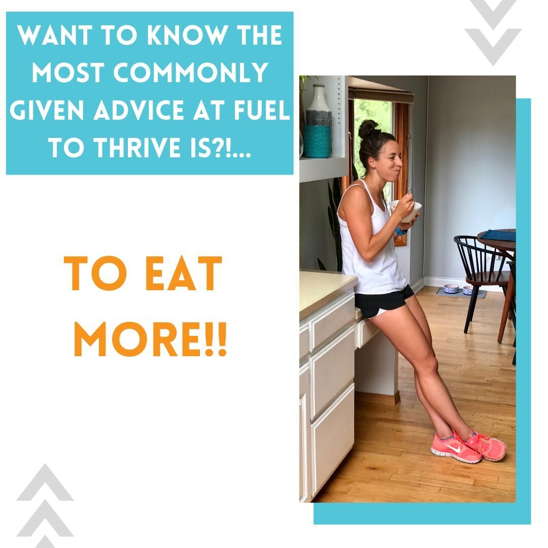 You read it right!!⁠
⁠
For all of our clients (athletes and non-athletes), this is the #1 most commonly given advice!! Even for people trying to lose weight!⁠
⁠
Why?⁠
⁠
So many of us under eat. Our bodies responds by holding onto weight. ⁠
⁠
I know i