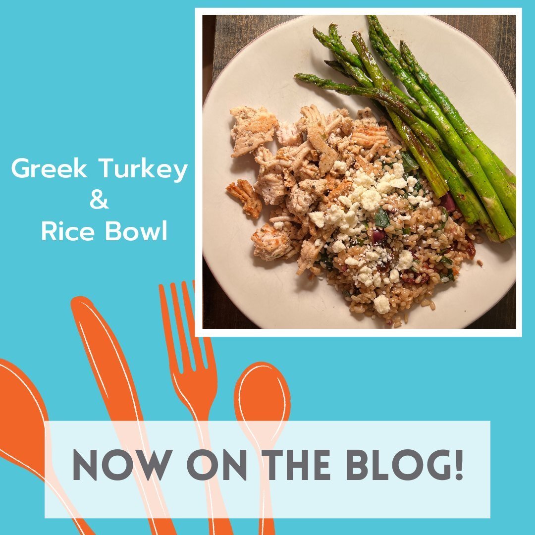 Here's another quick, delicious and healthy meal idea!!⁠
⁠
Greek Turkey and Rice Bowl⁠
INGREDIENTS⁠
-1 lb ground turkey⁠
-1-2 cups uncooked brown rice⁠
-1 bunch asparagus⁠
-1 TBSP olive oil⁠
-3 cloves garlic, minced⁠
-1 tsp dried oregano⁠
-4 handfuls