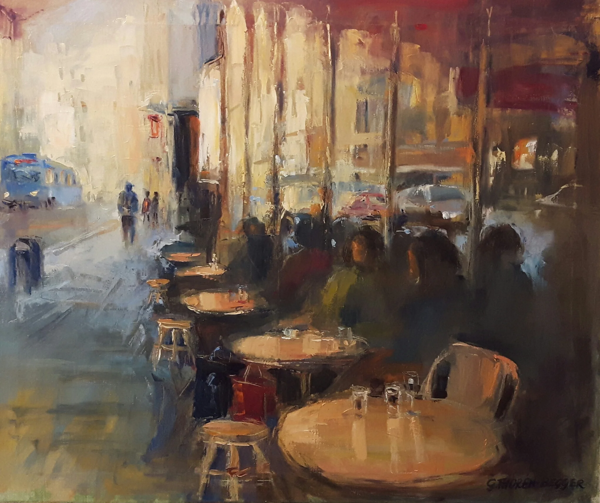 Gatukafé - Oil on Canvas