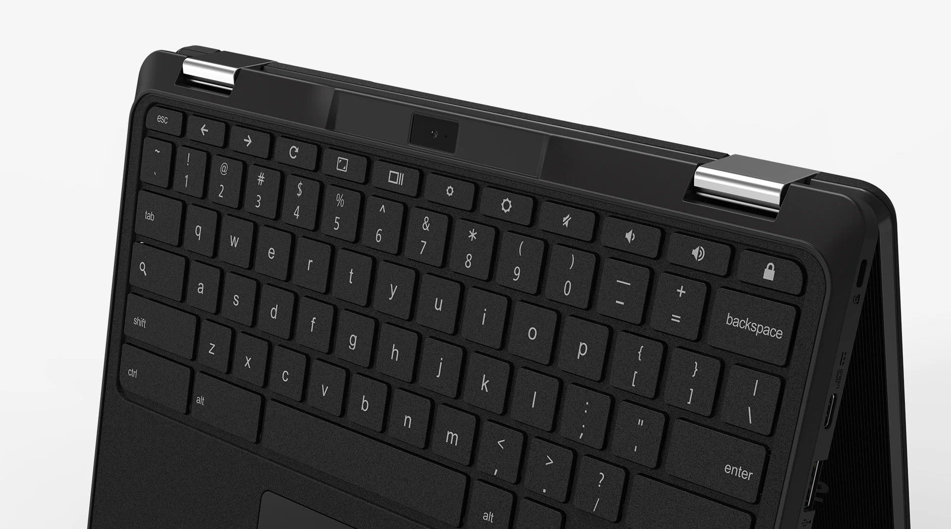 Fold back the Chromebook Spin 11 and use the screen to see what you’re recording on the 5MP webcam with 88° wide viewing angle.