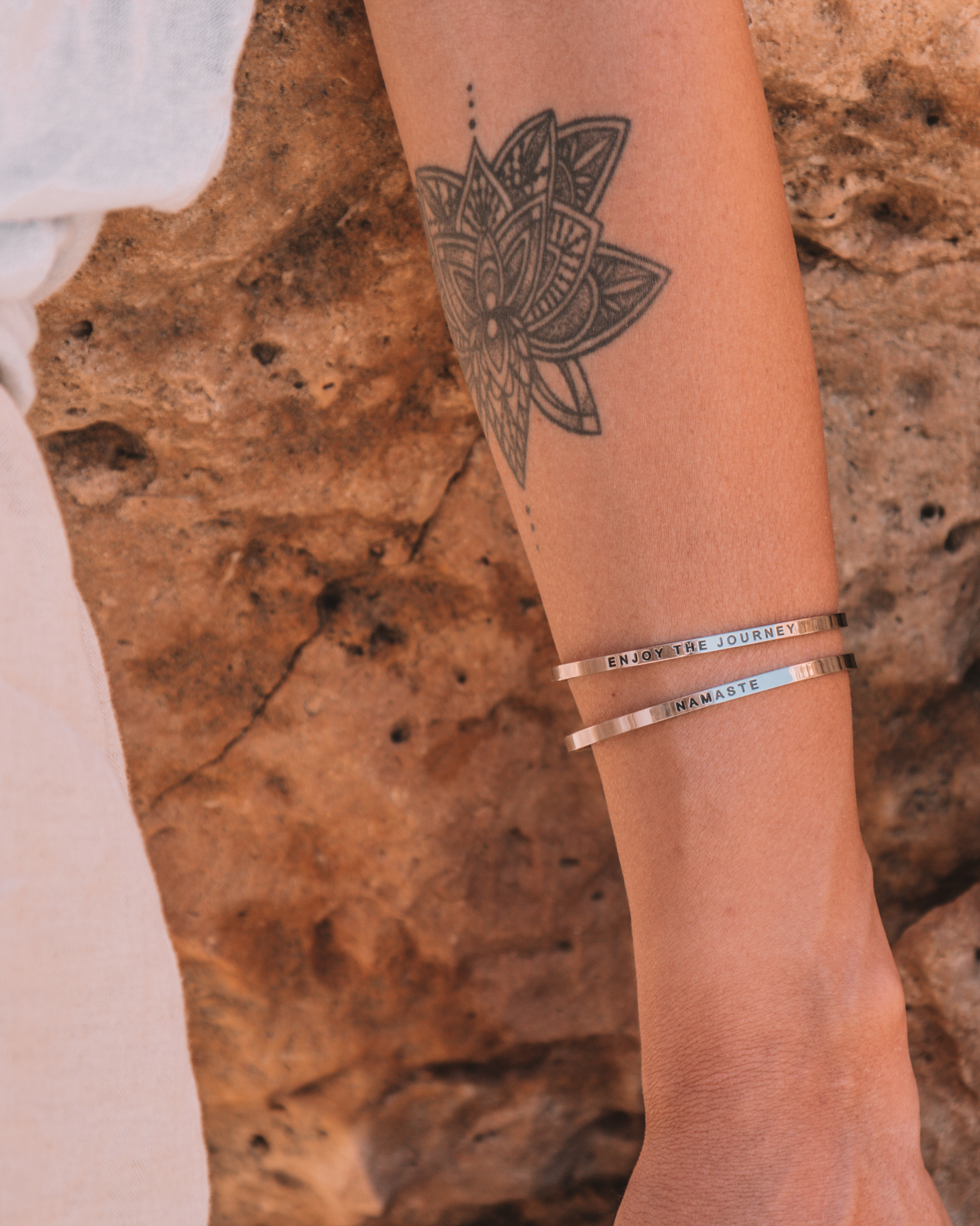 enjoy the journey namaste mantra bracelet silver mantraband freeoversea discount code