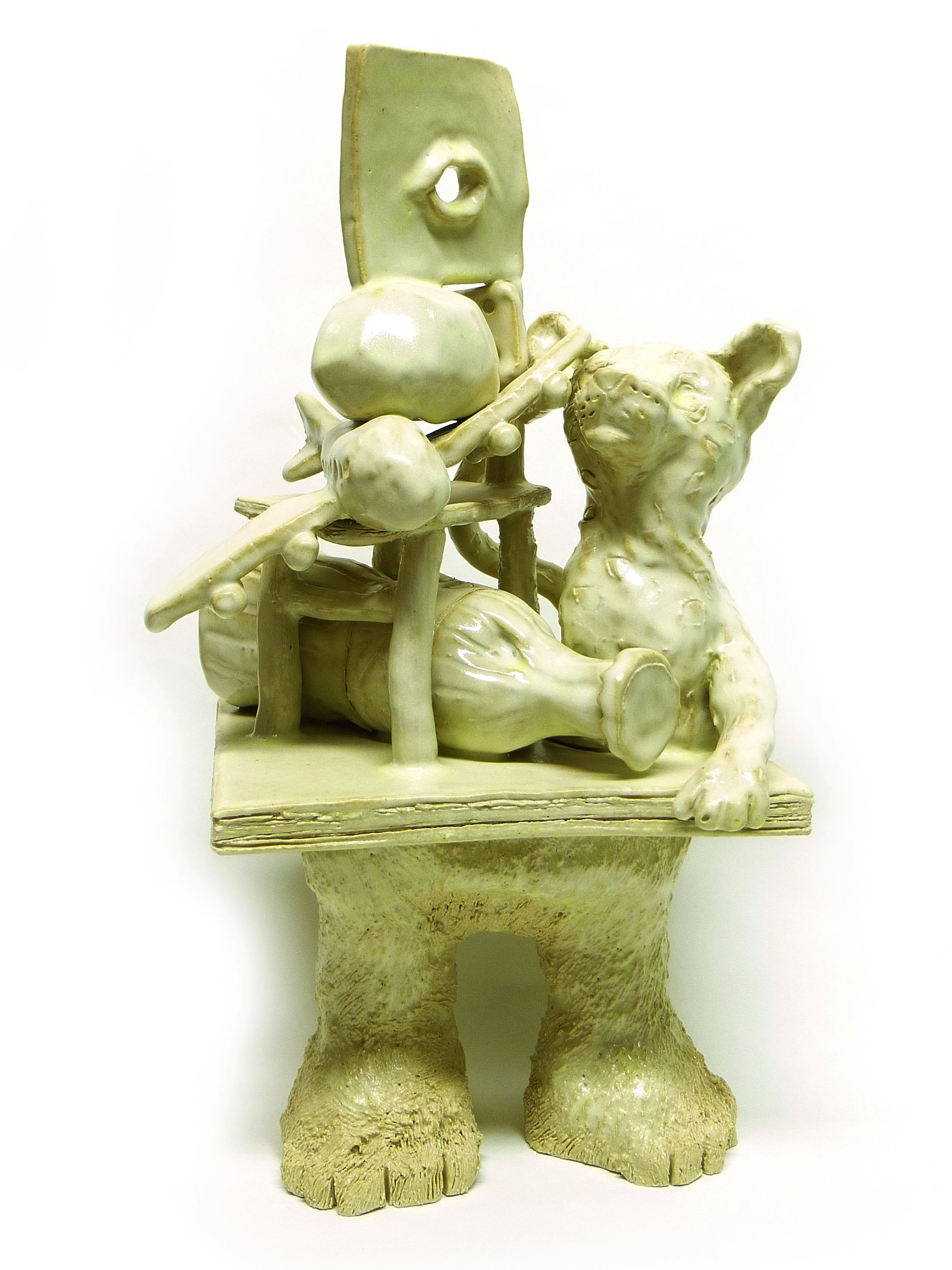 CROES. Eric. PORTRAIT CHINOIS. 2015. enamelled white sandstone. 40x19x21cm.JPG