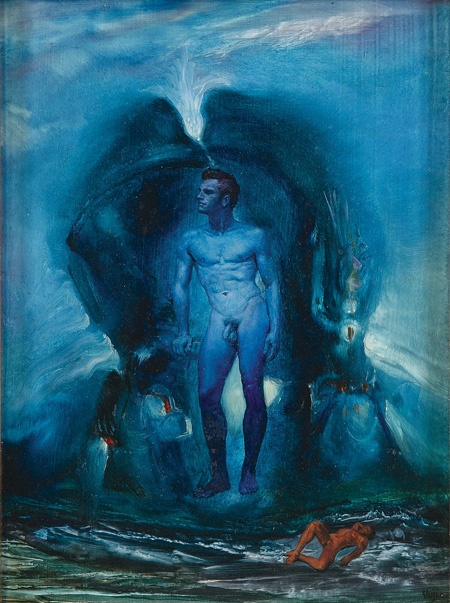 GLEESON. James. Surfer II Oil on Board 19.5x14.5 Mossgreen Auction Nov 2007 $3500 Hammer.jpg