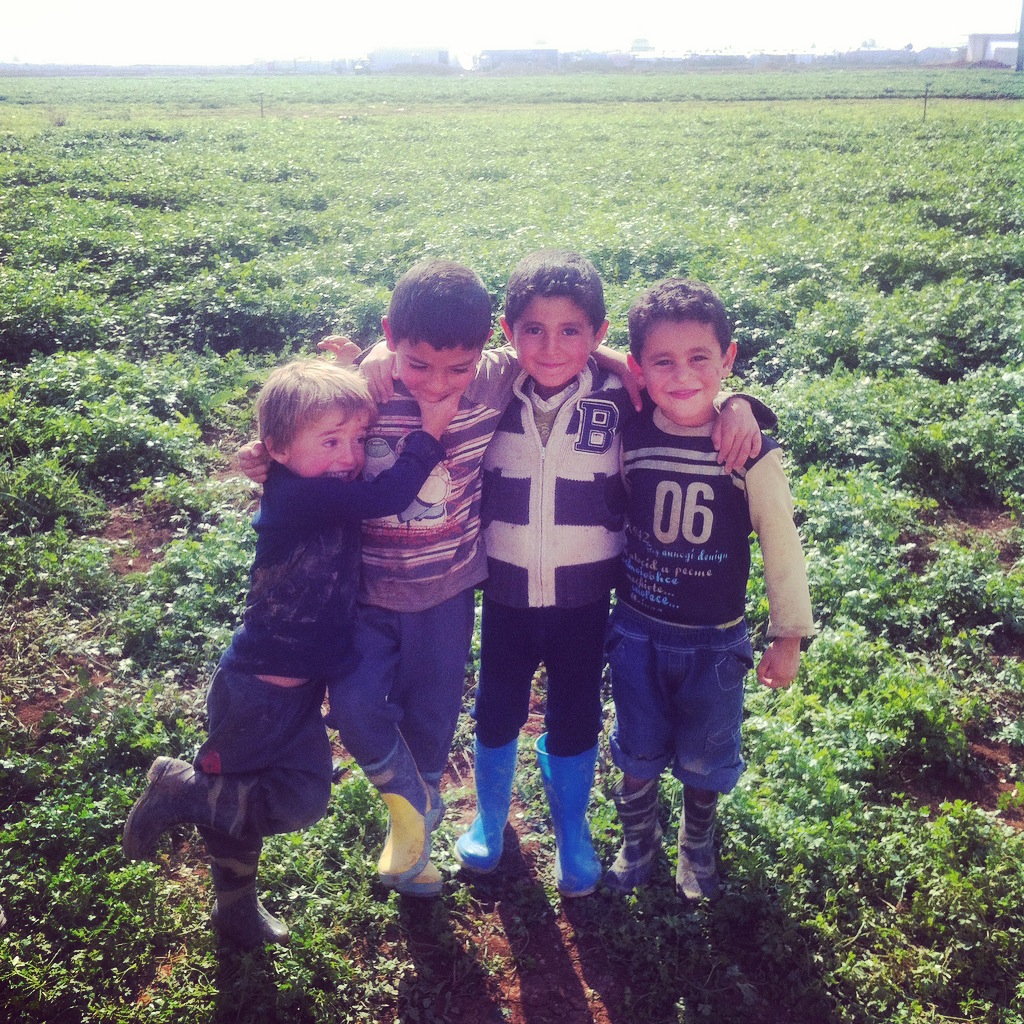  ZAHLE | Syrian refugee boys play in Zahle's potato fields. November 2, 2015.&nbsp; 