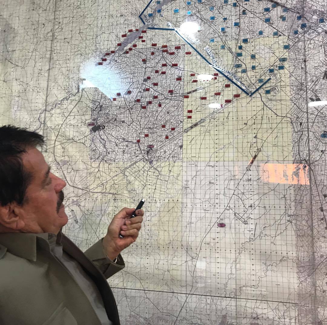  KIKRUK |&nbsp;KDP Peshmurga commander Kemal Kirkuki shows us where Iraqi federal forces have built up military positions southwest of the oil-rich disputed province of Kirkuk. Tensions and mistrust has been building among Iraq's military forces in t