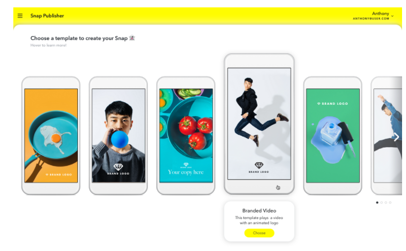 Above: Advertisers can create their own advertising artwork using Snap Publisher