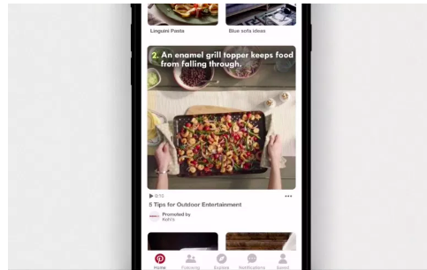 Pinterest's new full-width video ad. Source: Digiday