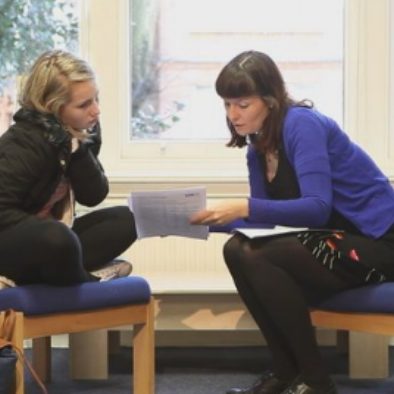 This image is from a training video on using outcome measures for the Evidence Based Practice Unit - the young woman shown is an actor.