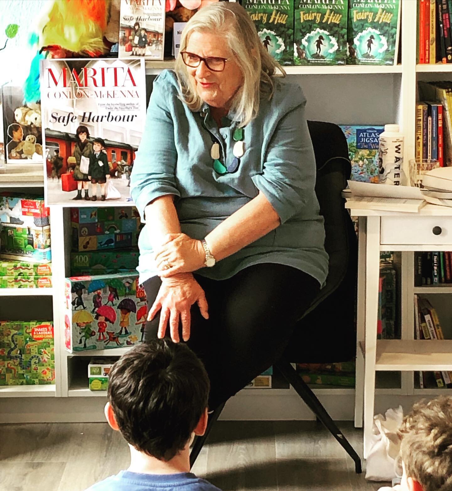 We are delighted to have Marita Conlon- McKenna @halfwayupthestairsbookshop today. She&rsquo;s talking about her new edition of Safe Harbour, set in Greystones. @theobrienpress #kidsbooks #kidsbookstagram #kidsbookswelove #childrensbooks #childrensbo