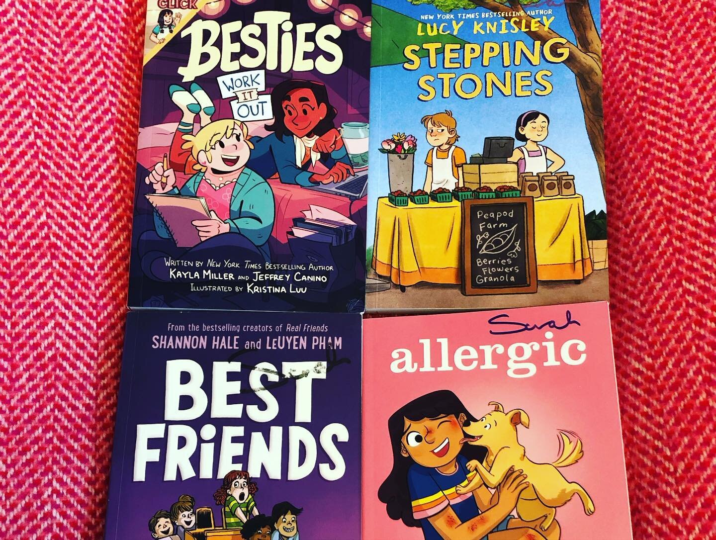 Some great books for Smile fans aged 9+. Books about friendships and families, with lots of warmth and humour. 
Besties Work it Out by Kayla Miller, Jeffrey Canino and illustrated by Kristina Luu.
Stepping Stones by Lucy Knisley Allergic by Megan Wag