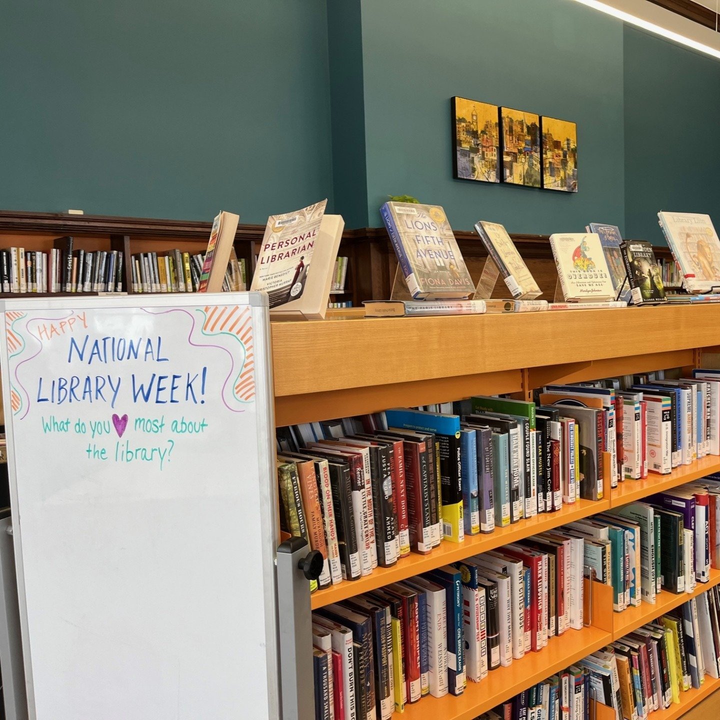It's #nationallibraryweek! Stop by the @bpljamaicaplain to check out library themed books and share what you love most about our library. #bpl #bostonpubliclibrary #jamaicaplain #jp