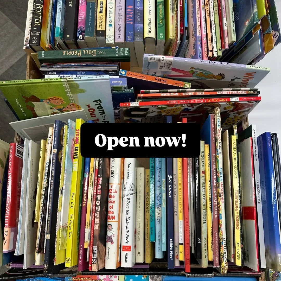 And we are open! Come by the Jamaica Plain Branch of the Boston Public Library 12/4 until 8pm and all day Friday and Saturday for great deals on books for the whole family.