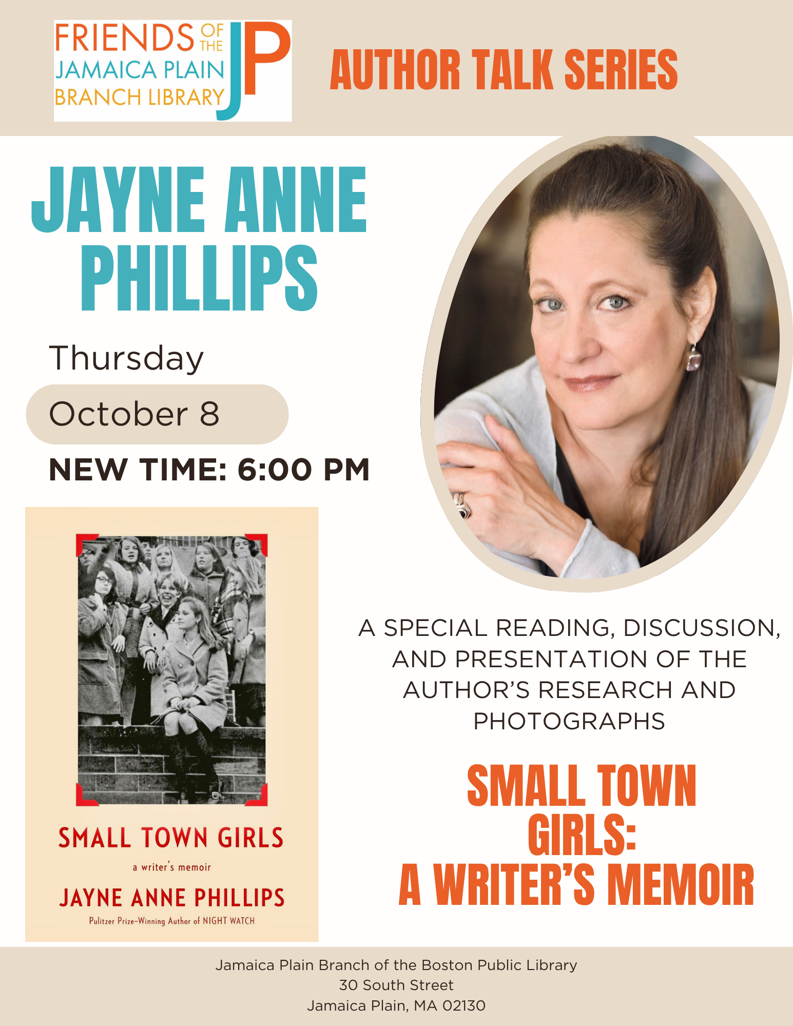Author Talk: Jayne Anne Phillips, Small Town Girls