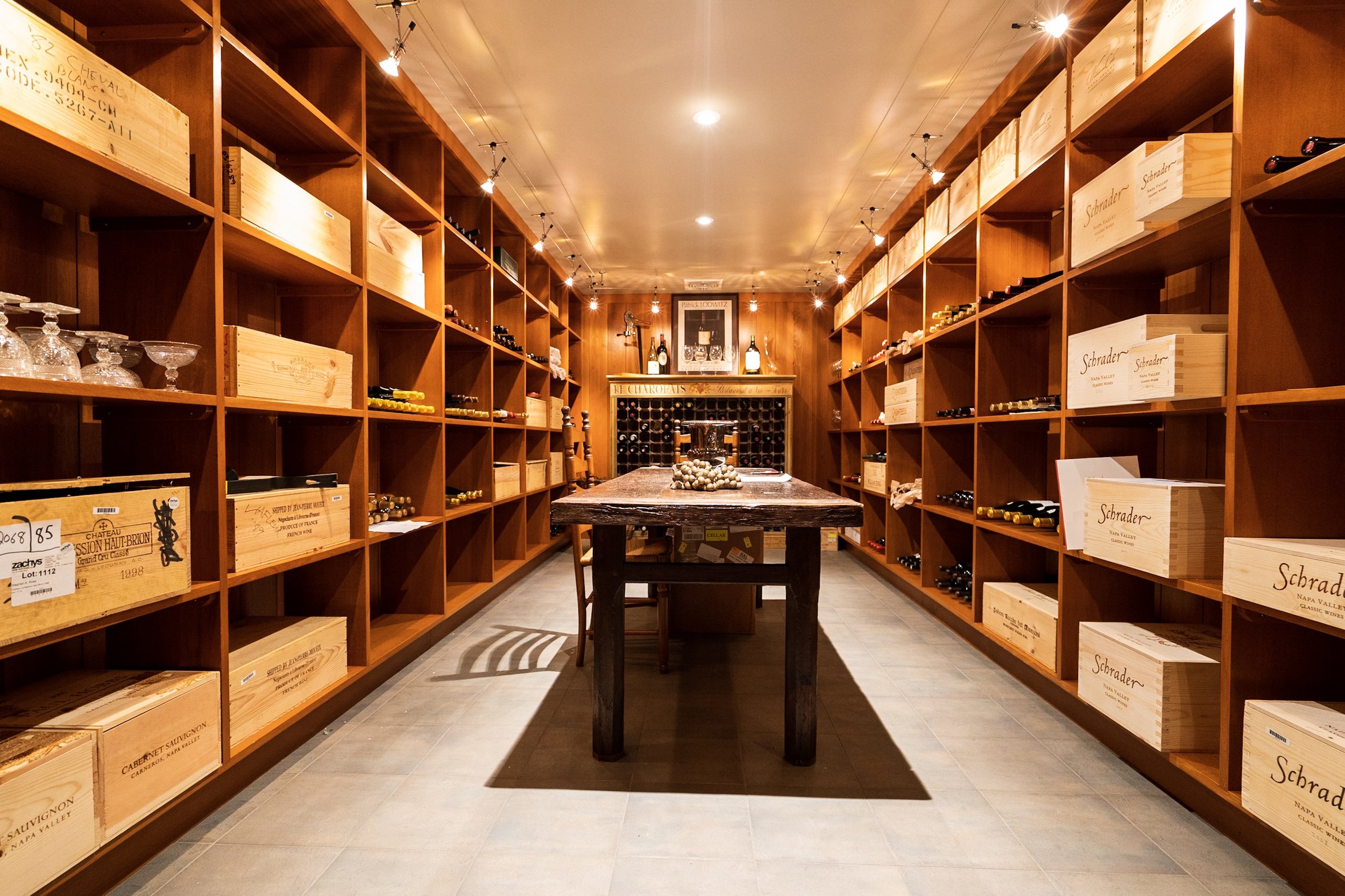 Wine room in Old Lyme.