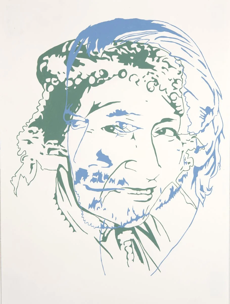 Jesse Bransford, Telepathy (Norma/Jesse), 2007, 24x18” (1 of 5 pieces), Acrylic and graphite on paper.