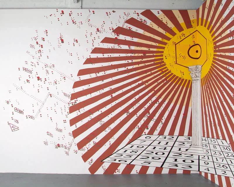  Jesse Bransford,  Radiance , 2005, Dimensions variable, Latex paint, and graphite on wall. Installation at Kevin Bruk Gallery (Destroyed). 