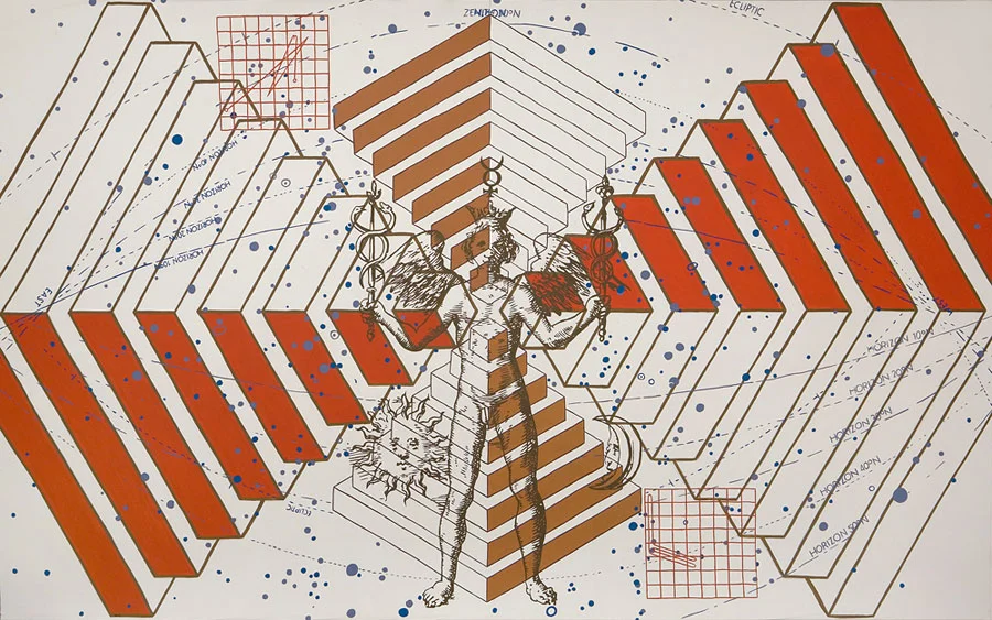 Jesse Bransford, Herald , 2007, 75x46”, Acrylic, watercolor and graphite on paper.