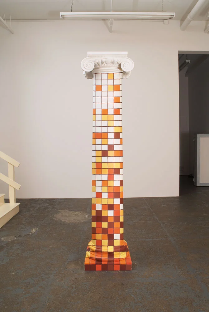 Jesse Bransford, Statue á l'impossible (for C. B.) , 2007, 99x22.5x22.5", UV varnished enamel on Durastone column.