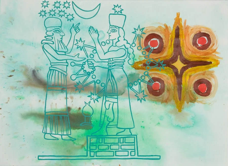 Jesse Bransford, Wasp Star , 2010, 22x28", Acrylic and graphite on paper.