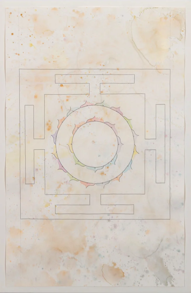 Jesse Bransford, Mahavidya Four - Bhuvanesvari, 2017, 25 x 39”, Watercolor and graphite on paper.