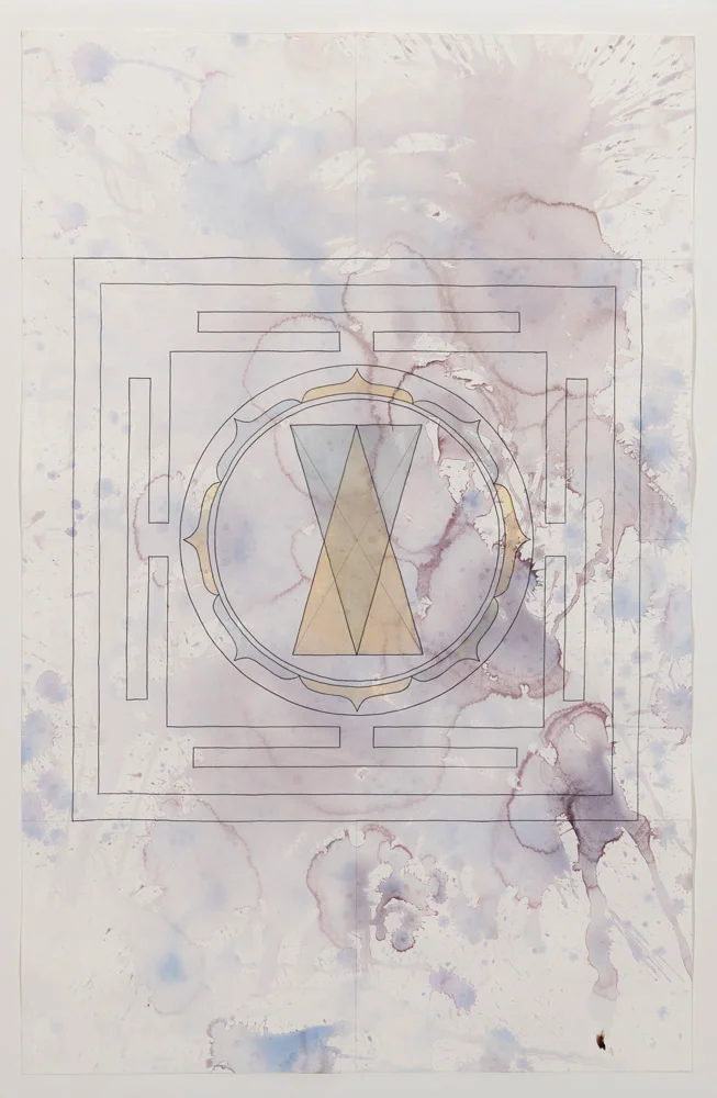 Jesse Bransford, Mahavidya Ten - Kamala, 2017, 25 x 39”, Watercolor and graphite on paper.