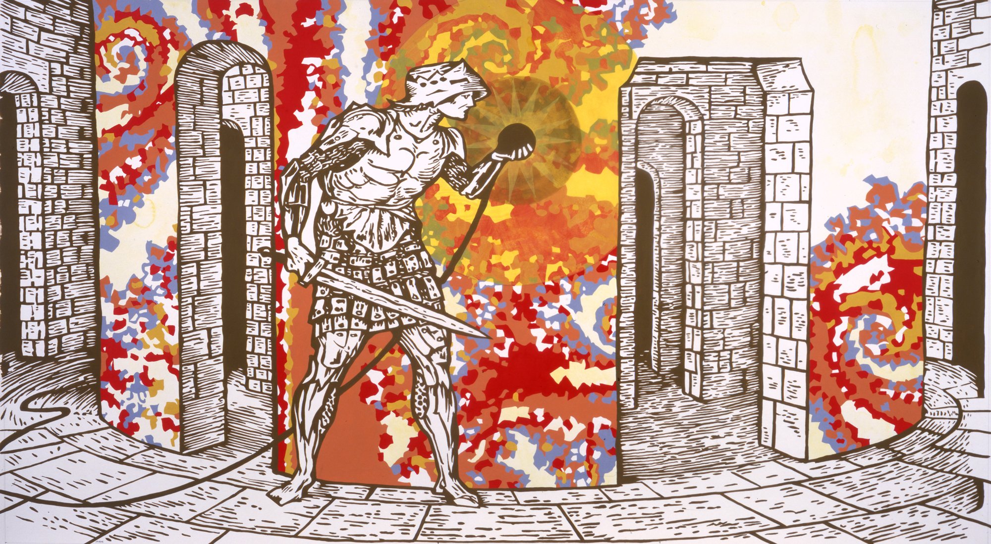  Jesse Bransford,  Labyrinth , 2005, 70x38.5", Acrylic, watercolor and graphite on paper. Collection of the Georgia Museum of Art, gift of John and Sara Slesinger. 