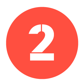 Red circular countdown timer displaying the number two.