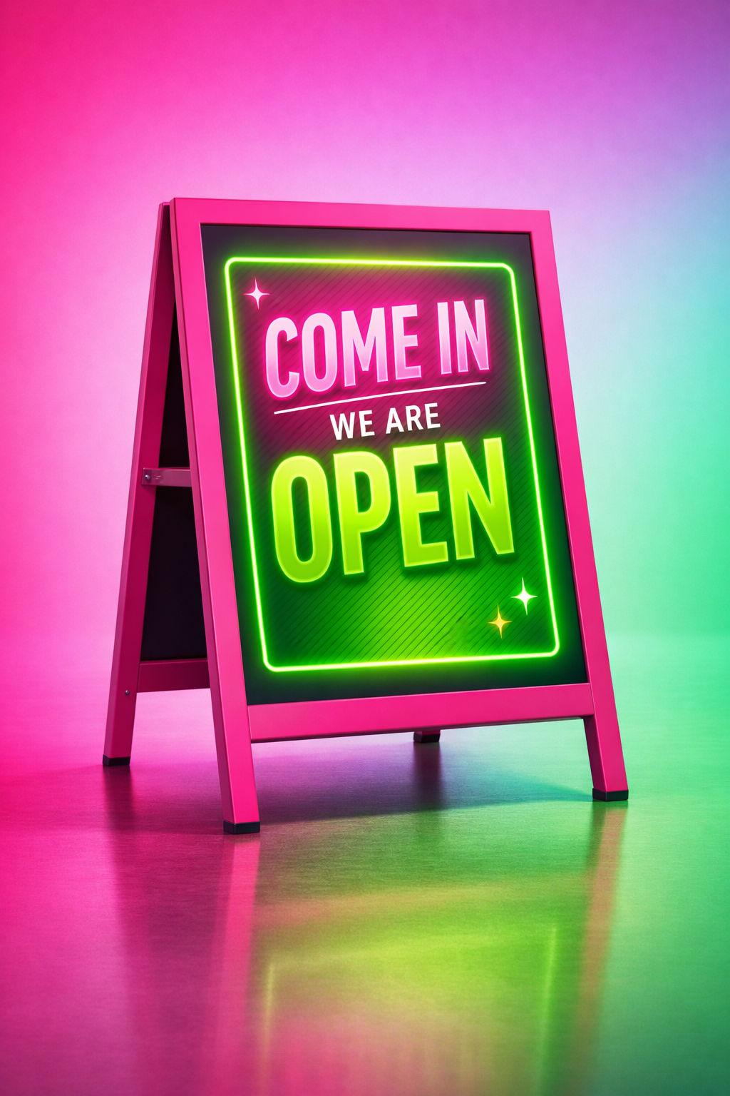 Neon A-frame sidewalk sign in pink.png