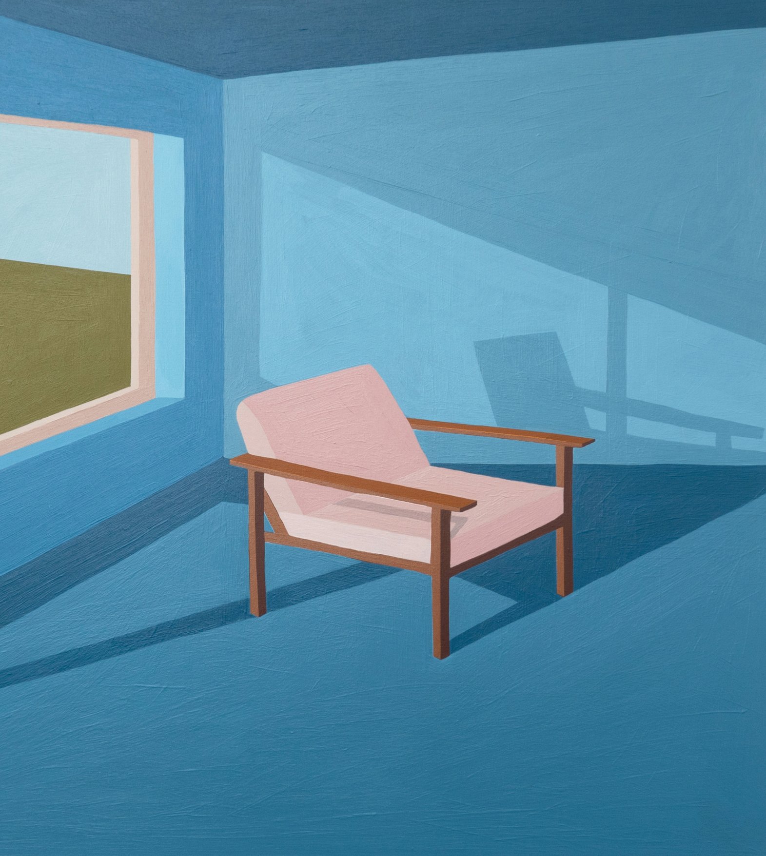 Blue room with chair