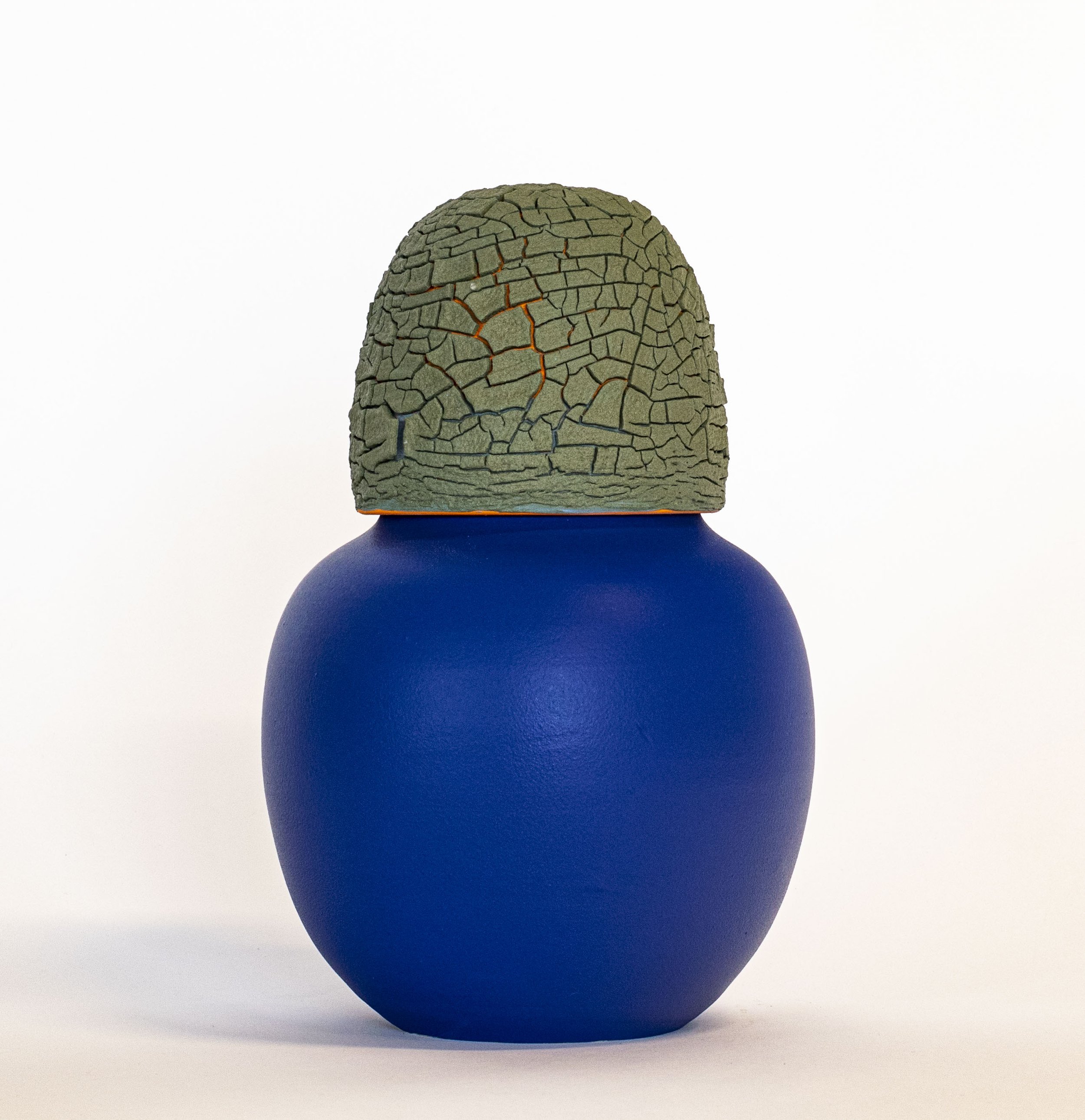  Urn (blue-orange)  Stoneware, glaze 12" x 8" x 8" 