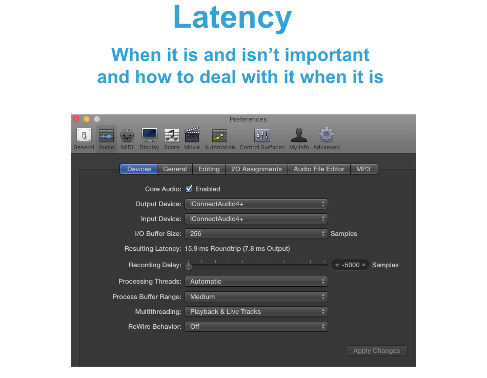 logic pro recording delay logic pro recording delay