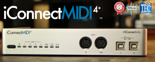 The iConnectMIDI4+ MIDI interface