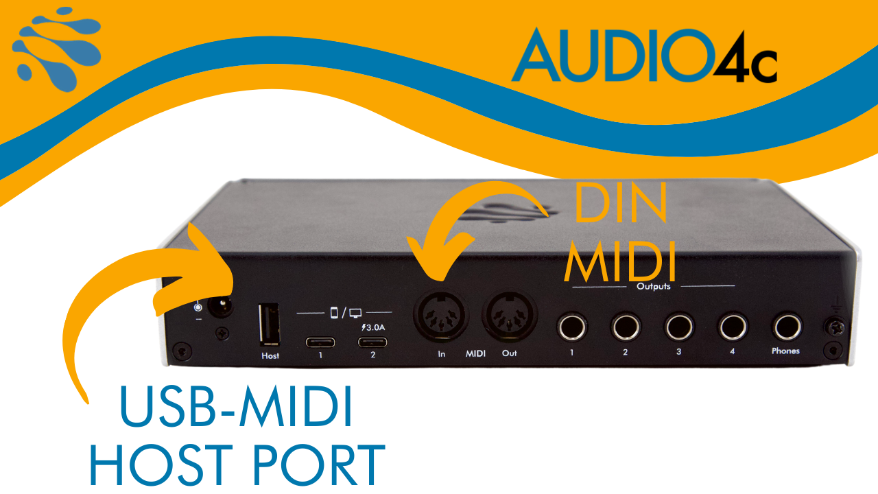 Making MIDI Connections with the AUDIO4c