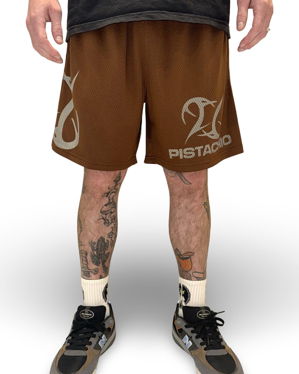 Tree Logo Mesh Shorts (brown) — Pistachio Gallery