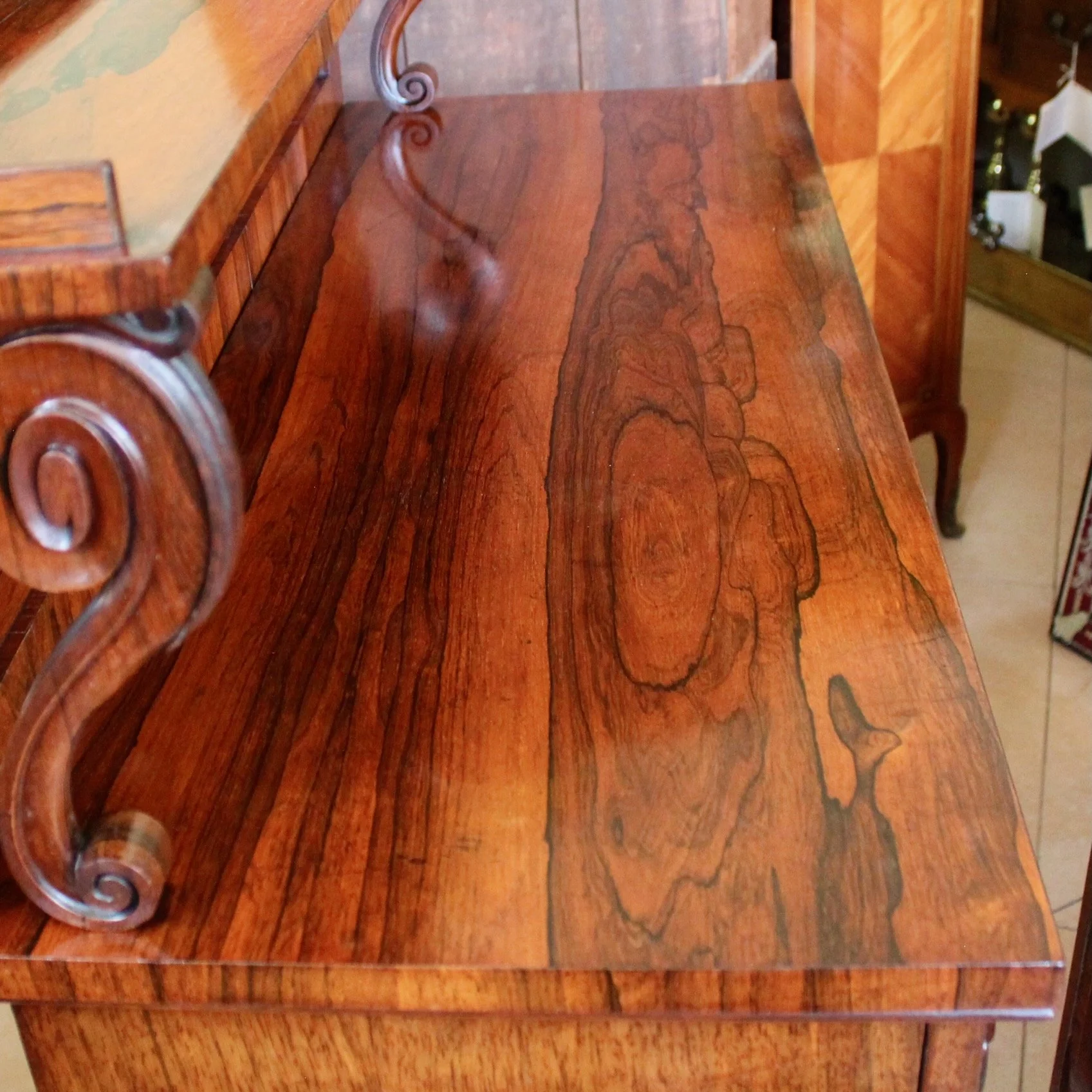 Antique-English-Rosewood-Chiffonier-Cabinet-Regency-George-IV (11)-detail