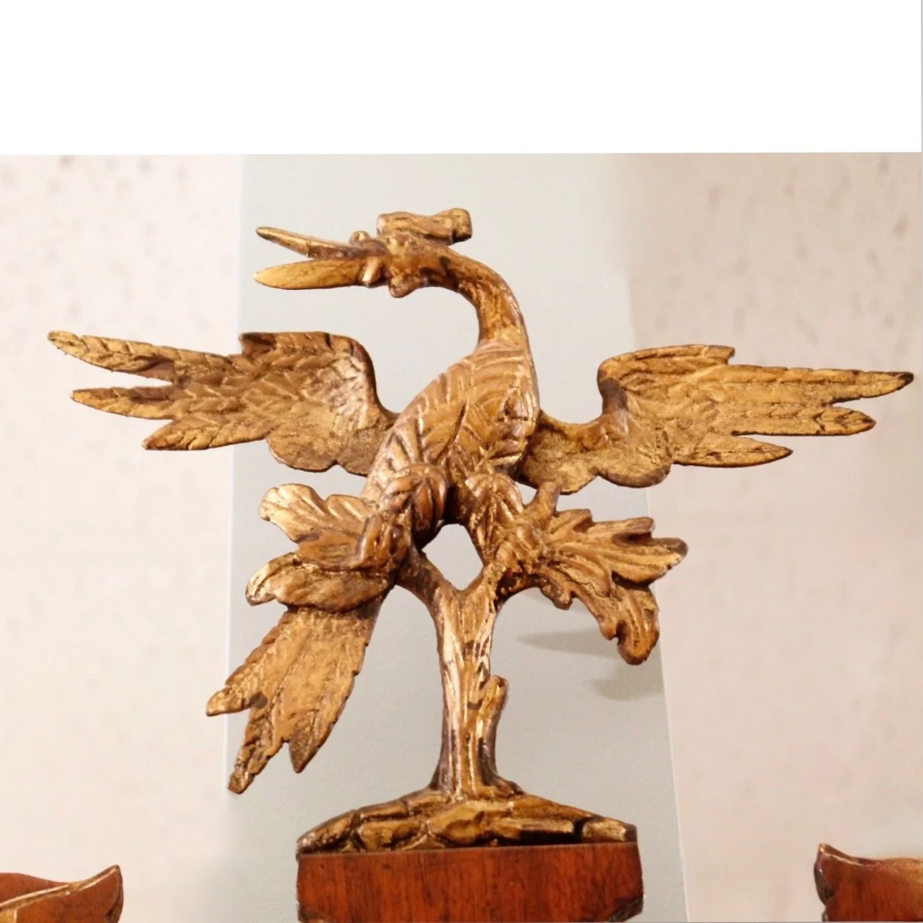 George II Style Walnut And Parcel Gilt Mirror With HoHo Bird Crest (3)-top