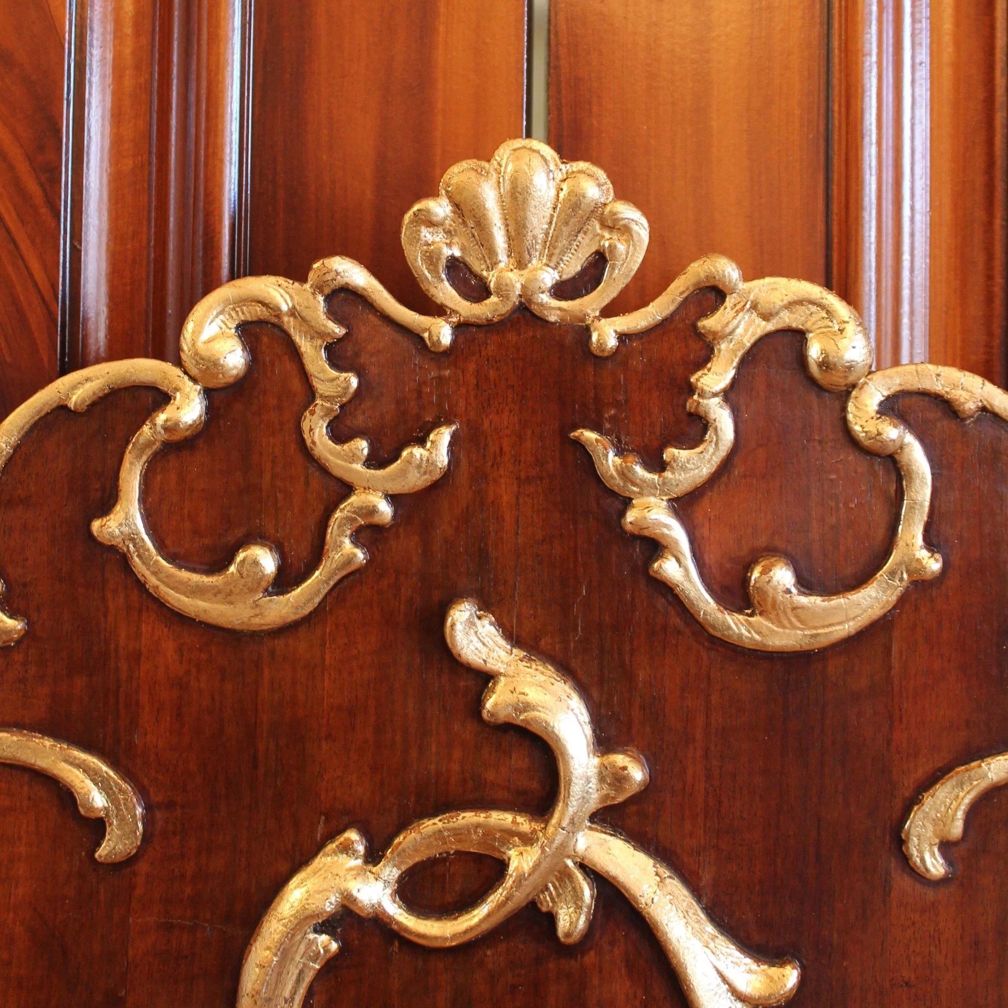Scandinavian Rococo Walnut And Gilt Mirror (5)
