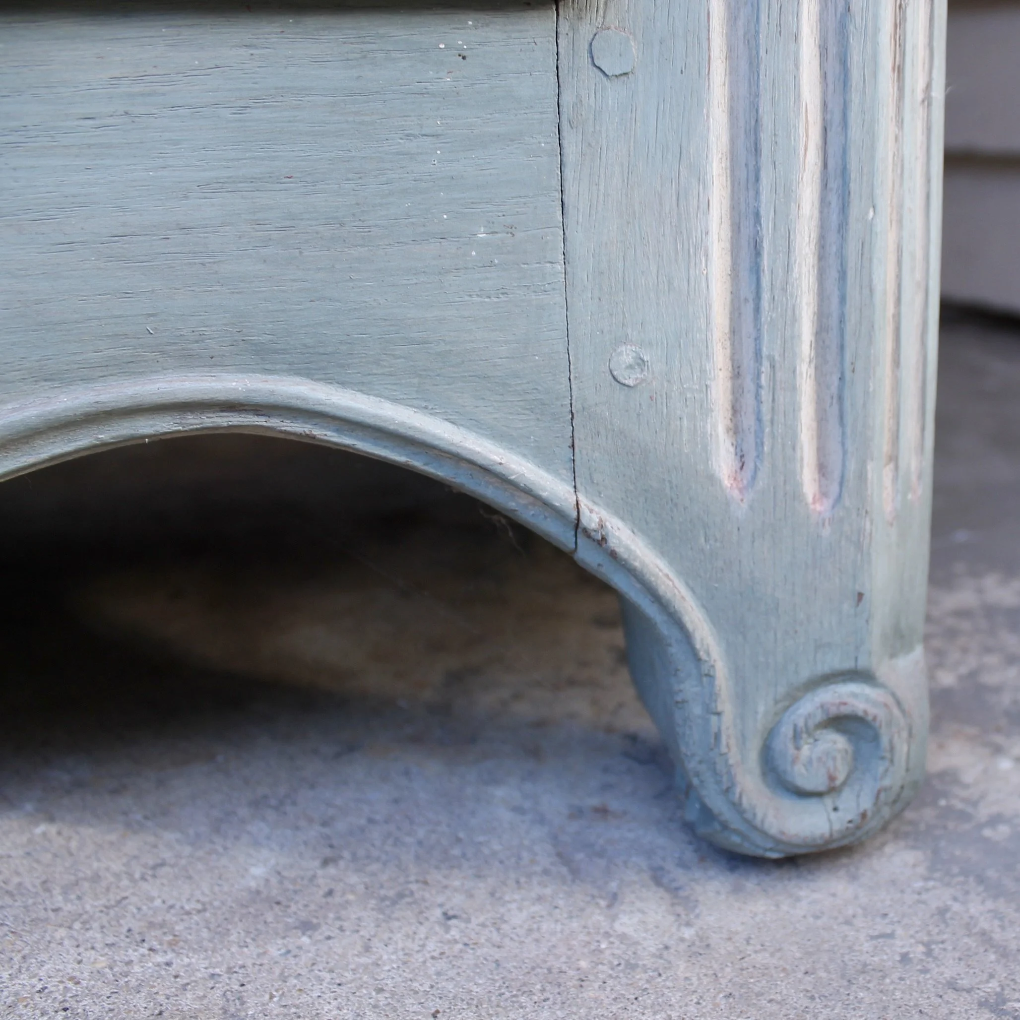 French Provincial Blue Painted Sideboard Buffet