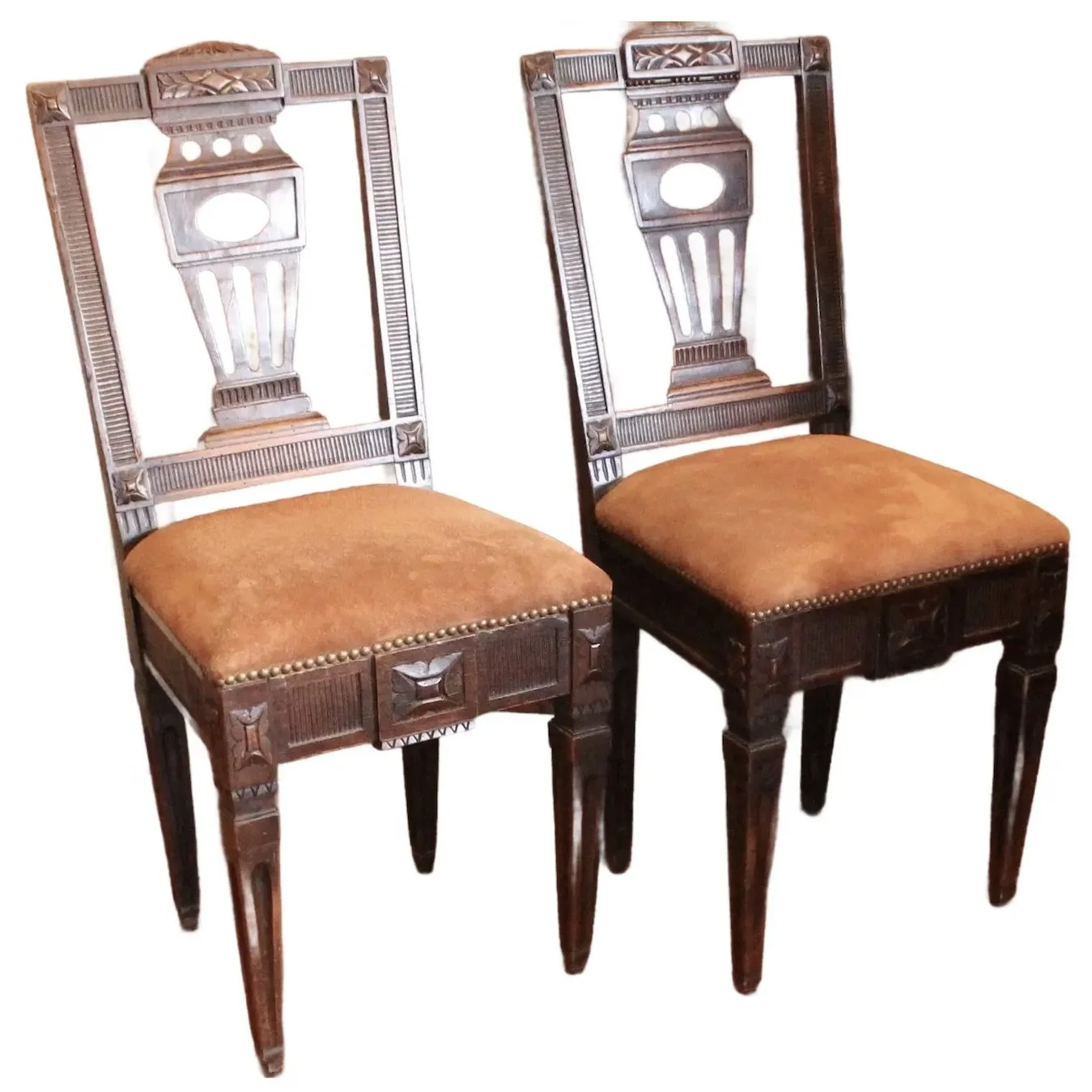 Pair of Swedish Neoclassical Gustavian Hall Chairs