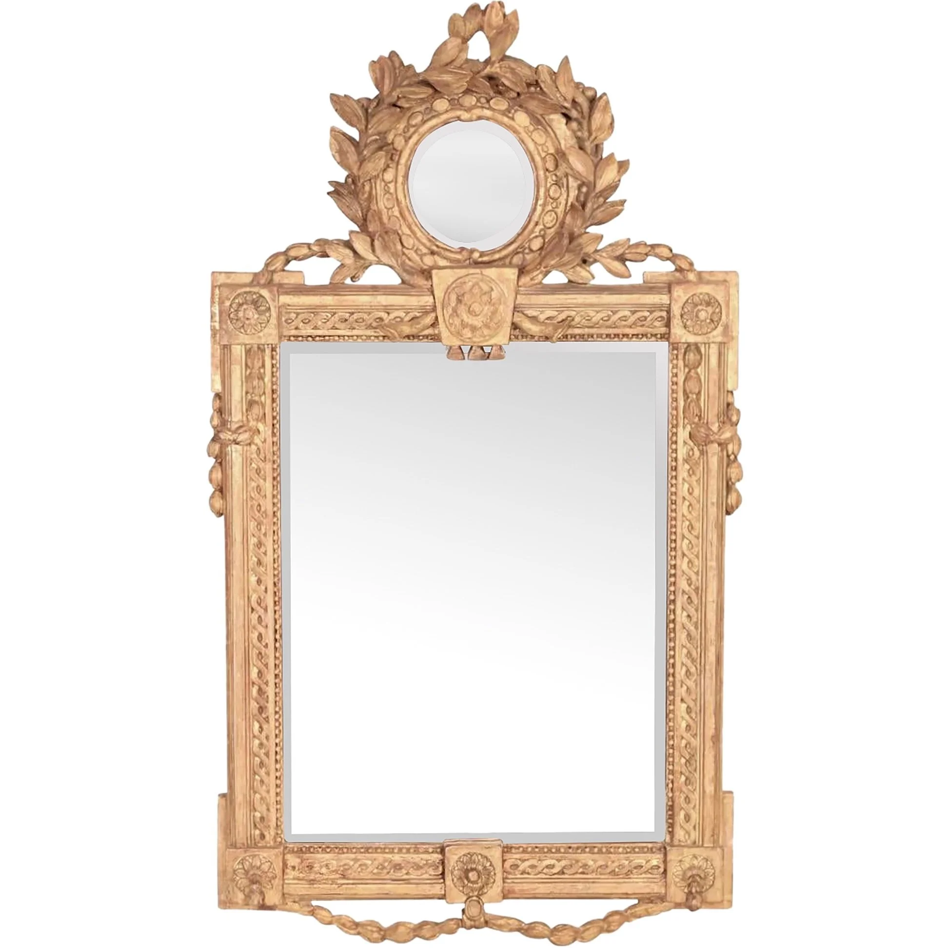 Italian-Giltwood-Neoclassical-Mirror-With-Laurel-Crest
