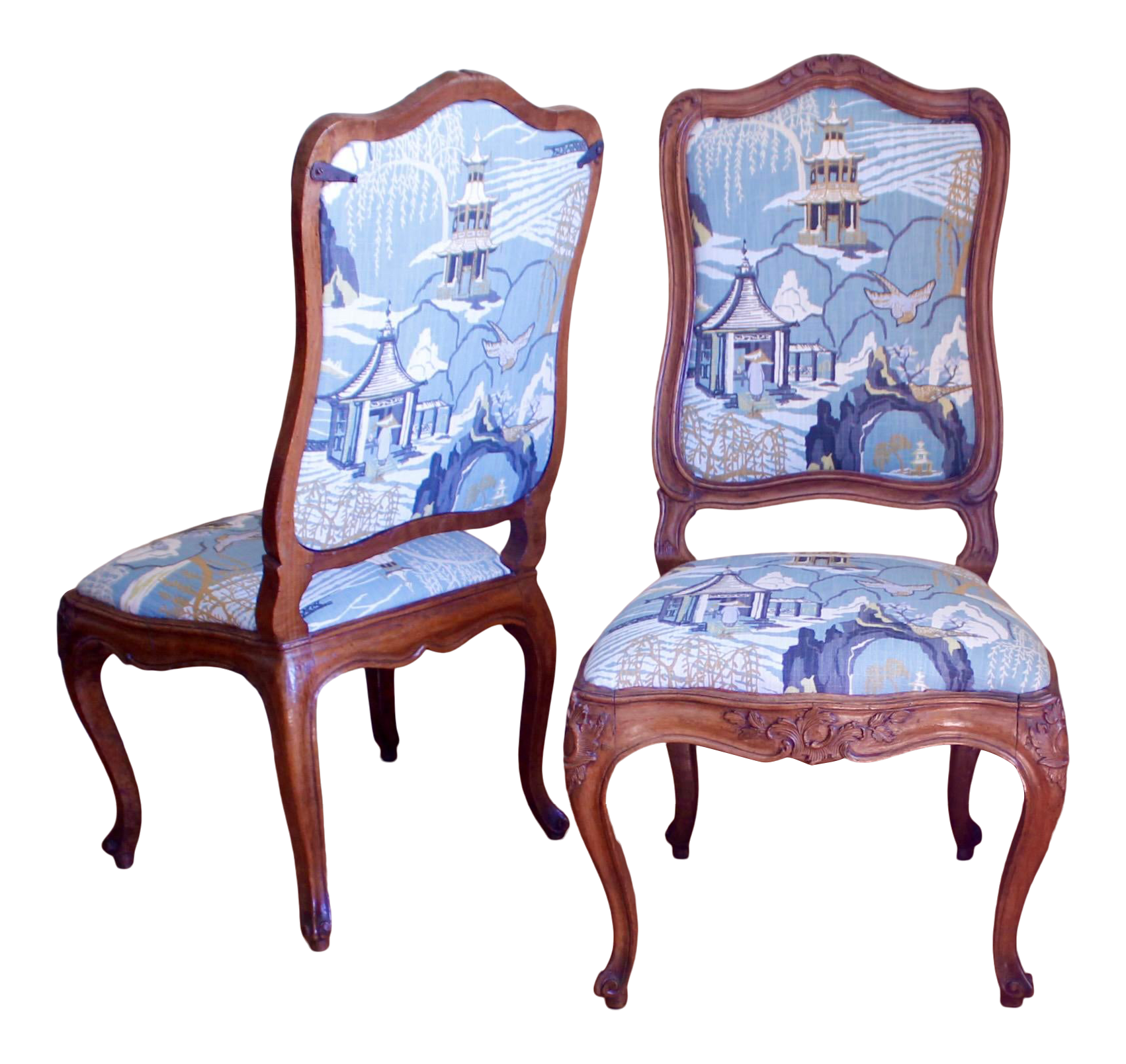 Pair of Finely Carved Italian Rococo Chairs, 18th Century